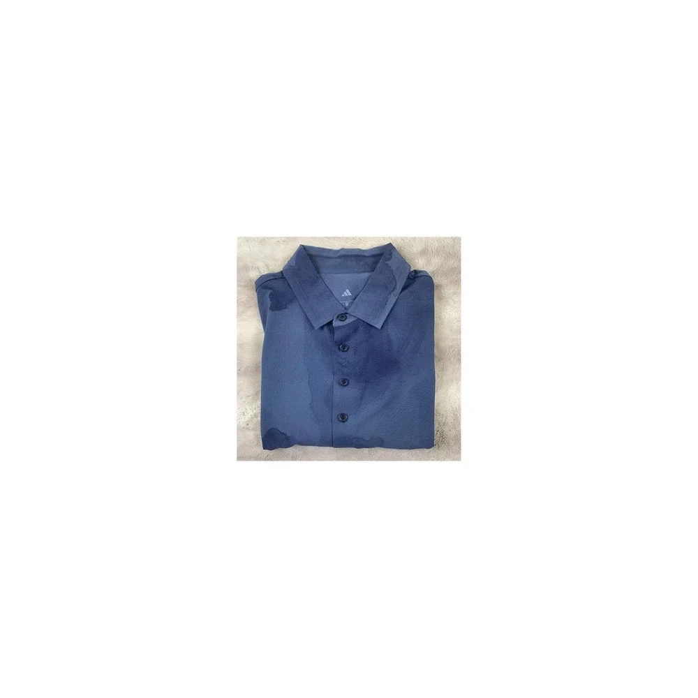 Adidas Golf Mens Polo Shirt Blue Watercolor Cloud Print IM7895‎ Size Medium